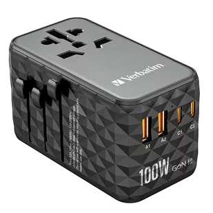 Verbatim Uniwersalny adapter podróżny World-to-World UTA-06 , 2x USB-C PD, QC 4+, 2x USB-A QC 3.0, czarny, 100 W - Akcesoria podróżnicze - miniaturka - grafika 2
