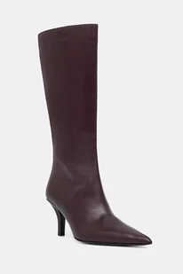 Patrizia Pepe kozaki skórzane damskie kolor fioletowy na szpilce 8Y0131 L166 M536 - Kozaki damskie - miniaturka - grafika 1