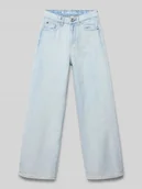 Spodnie i spodenki dla dziewczynek - Jeansy o prostym kroju zapięcie na guzik model 'Ilvy' - miniaturka - grafika 1