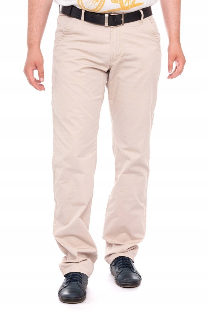 Męskie Spodnie Chinosy Bawełniane Polski Producent Prosta Nogawka 82 cm/L32