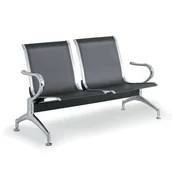 Inne meble biurowe - B2B Partner Ławka do poczekalni Strong, 2-miejscowa, czarna 452028 - miniaturka - grafika 1