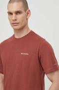 Koszulki męskie - Columbia t-shirt sportowy Thistletown Hills kolor bordowy gładki 1990751 - miniaturka - grafika 1