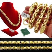 Łańcuszki - ZŁOTY ŁAŃCUSZEK MĘSKI SPLOT KRÓLEWSKI PR. 925/585 SREBRO POZŁACANE 60cm/8mm - miniaturka - grafika 1