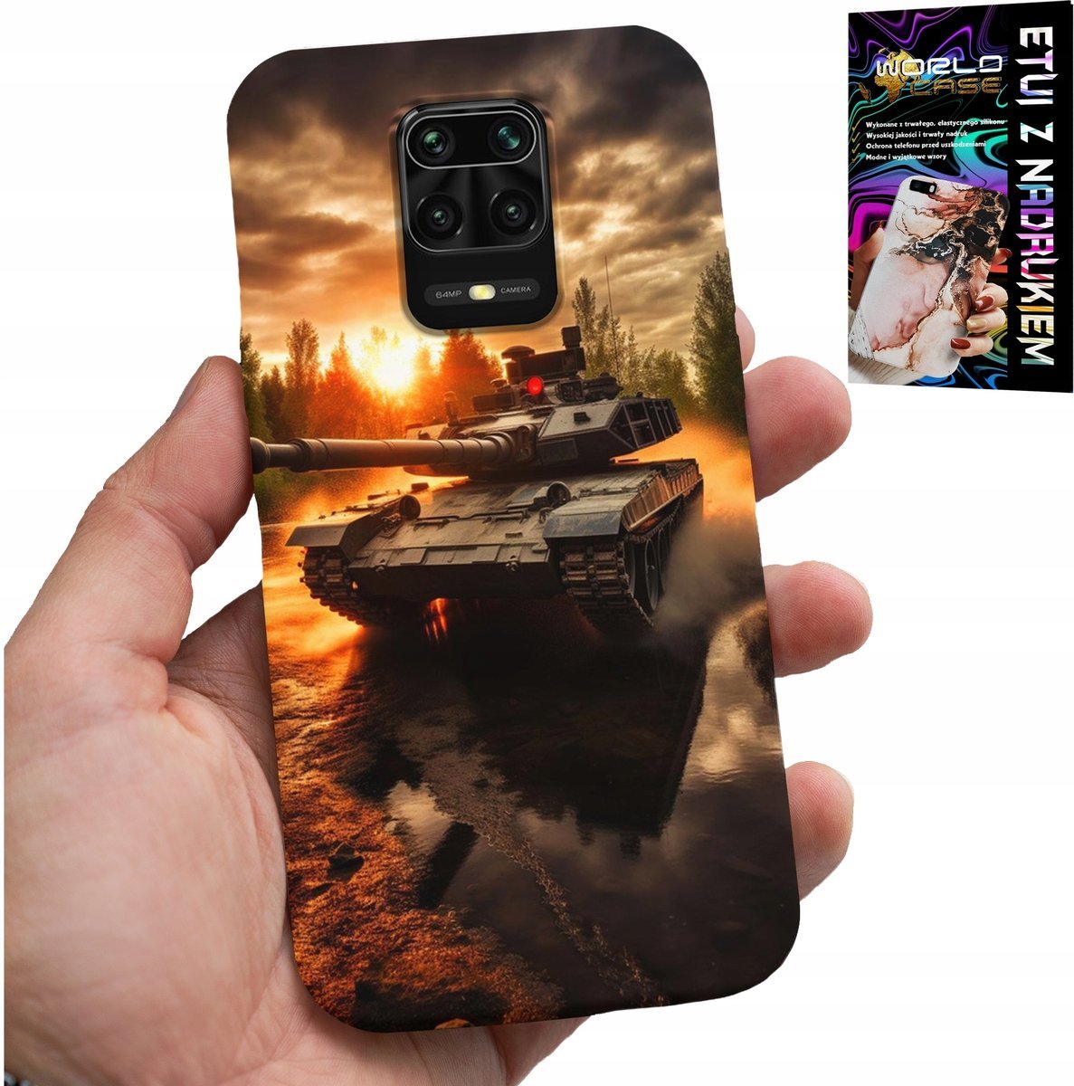 ETUI DO XIAOMI NOTE 9 PRO / 9S - CZOŁG, WOJNA, MILITARIA, WOJSKOWE, WZORY