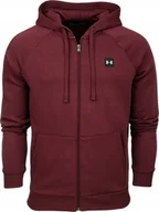 Bluzy męskie - Under Armour Bluza męska Under Armour Rival Fleece FZ Hoodie bordowa 1357111 690 S - miniaturka - grafika 1