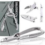 Akcesoria do paznokci - Cążki cęgi do grubych wrastających paznokci skórek obcinaczki nożyczki manicure gabinet SPA srebrne - miniaturka - grafika 1