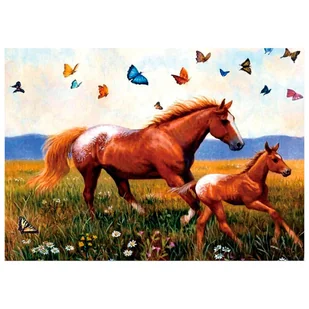 Mozaika diamentowa, haft 30x40 Konie v3 Flamingo line - Zabawki kreatywne - miniaturka - grafika 1