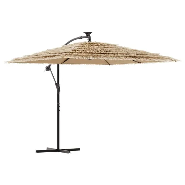Parasol ogrodowy brązowy 246x246x230 cm z mechanizmem korbką