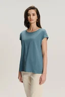 Koszulki i topy damskie - T-shirt w jasnoturkusowym kolorze - Greenpoint - miniaturka - grafika 1