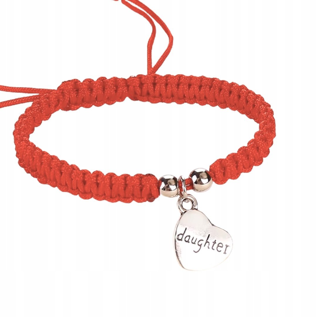 Bransoletka Szczęścia Córka Czerwona Regulowana Elegancki Styl