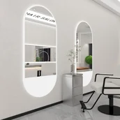 Meble fryzjerskie - Konsola konsoleta fryzjerska barberska lustro fryzjerskie LED rama aluminiowa 200x80 PRO - miniaturka - grafika 1