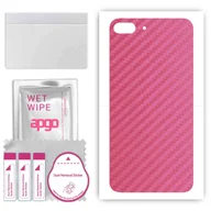 Szkła hartowane na telefon - Folia naklejka skórka strukturalna na TYŁ do Apple iPhone 7 Plus -  Carbon Różowy - apgo SKINS - miniaturka - grafika 1