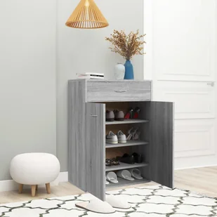 Szafka na buty, szary dąb sonoma, 60x35x84 cm - Szafki na buty - miniaturka - grafika 5