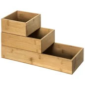 Kosmetyczki, organizery i kuferki - Organizer na drobiazgi komplet pudełek na kosmetyki 3x organizer do szuflady Bambus 100% 151185 - miniaturka - grafika 1