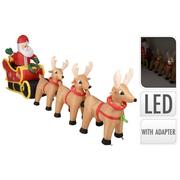 Ozdoby bożonarodzeniowe - Koopman Ambiance Nadmuchiwany Mikołaj z saniami i diodami LED, 340 cm DH8991040 - miniaturka - grafika 1