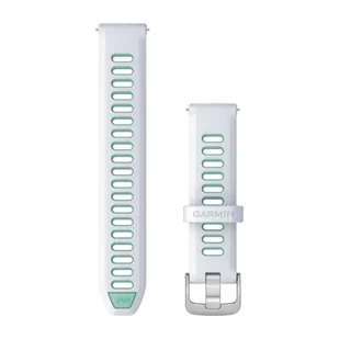 Silikonowy pasek Quick Release 18mm - biały/ciemnobłękitny ze srebrnym zapięciem [010-11251-A4] - Akcesoria do pulsometrów i zegarków sportowych - miniaturka - grafika 1