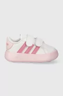 Buty dla dziewczynek - adidas sneakersy dziecięce GRAND COURT 2.0 CF I kolor różowy - miniaturka - grafika 1