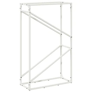 vidaXL Stojak na drewno opałowe, biały, 60x25x100 cm - Wózki magazynowe - miniaturka - grafika 1