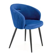 Krzesła - Granatowe welurowe krzesło kubełkowe E6-Z52 - miniaturka - grafika 1