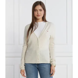 Tommy Hilfiger Wełniany kardigan | Regular Fit - Swetry damskie - miniaturka - grafika 1