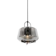 Lampy sufitowe - QAZQA Art deco hanglamp zwart met smoke glas 30 cm - Kevin - miniaturka - grafika 1