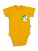 Body dla niemowląt - Niemowlęce body bawełniane z krótkim rękawem pomarańczowe Nicol,r.56 - miniaturka - grafika 1