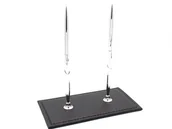 Przyborniki na biurko - Skórzany stojak podstawka pod długopisy na biurko czarny - miniaturka - grafika 1