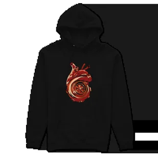 Czarna bluza z kapturem TURBO HEARTS-3XL - Odzież do sportów motorowych - miniaturka - grafika 1