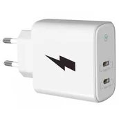 Ładowarki do telefonów - WG Ładowarka sieciowa 2x USB-C PD 20W 9740) Biała - miniaturka - grafika 1