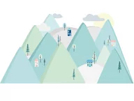 Naklejki na ścianę - PasteloweLove PasteloweLove, Góry, Naklejka ścienna, rozmiar S, Miętowa - miniaturka - grafika 1