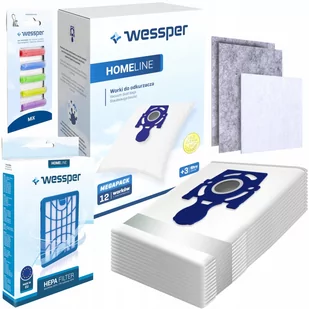 Worki Wessper Homeline Safbag Do Zelmer 12Szt + 3X Filtr Uniwersalny + Filtr Hepa + Zapach Mix Do Odkurzacza - Worki do odkurzaczy - miniaturka - grafika 1