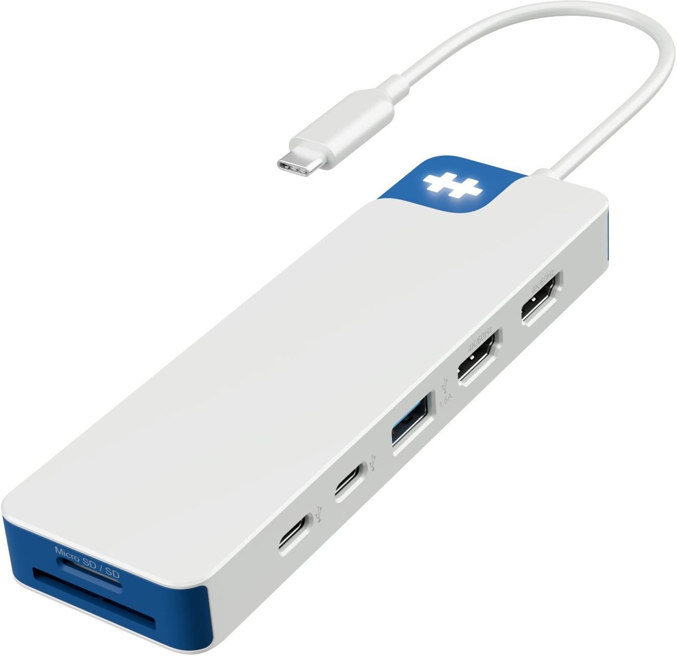 Hyper HyperDrive Flex 9 Port Dual 4K HDMI Dock, Baltas/Mėlyna HD4103BUGL HDMI jungtys quantity 2