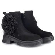 Botki damskie - Botki damskie Bombonella 8T P323 24-231 010 czarne R.40 - miniaturka - grafika 1