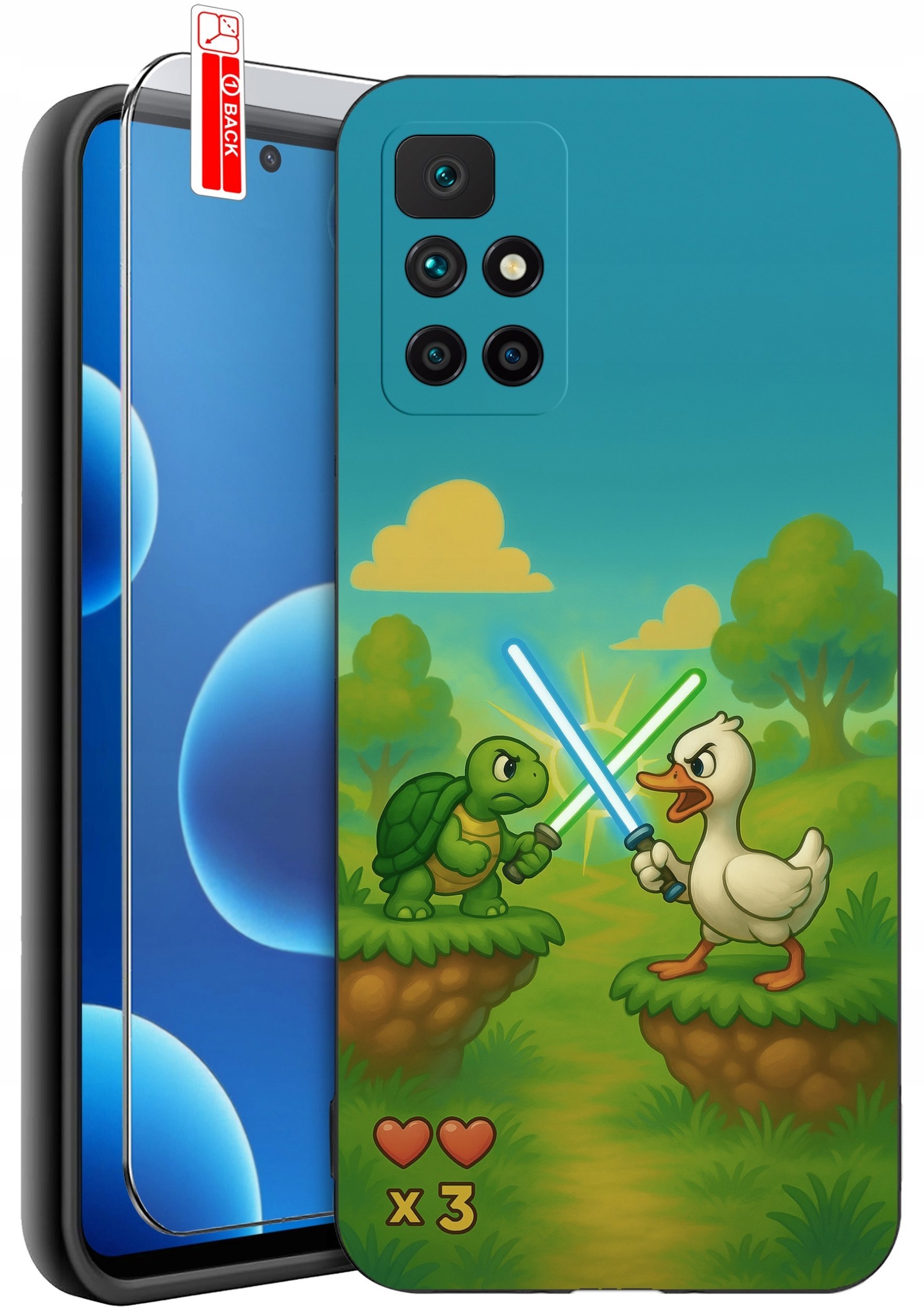 krainaGSM Etui Do Xiaomi Redmi 10 Wzory Silikonowe Matt Case + Szkło 9H