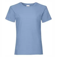 Koszulki dla dziewczynek - T-Shirt Koszulka Dziewczęca BAWEŁNA Fruit of the Loom 61005 BŁĘKITNA 128 - miniaturka - grafika 1