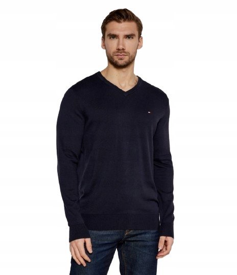 TOMMY HILFIGER SWETER MĘSKI BAWEŁNIANY Z LOGO M J8A