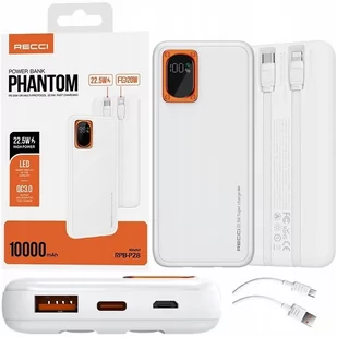 SZYBKI POWERBANK 10000MAH 22,5W QC 3.0 PD + KABEL LIGHTNING USB-C RECCI - Powerbanki - miniaturka - grafika 1