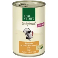 Mokra karma dla kotów - REAL NATURE Adult Indyk, marchewki i olej z kiełków pszenicy 6x400 g - miniaturka - grafika 1