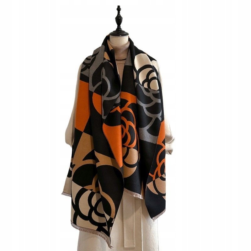 elegancki damski SZAL na zimę ciepły SZALIK szykowny 180x66 kolorowy