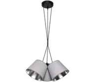 Lampy sufitowe - Żyrandol na lince ZOMA 3xE27/60W/260V szary/chrom błyszczący - miniaturka - grafika 1