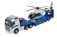 Samoloty i helikoptery - Volvo policyjny transporter FH-16 ciarwka z przyczep i helikopterem Airbus (niebieski/srebrny) - miniaturka - grafika 1