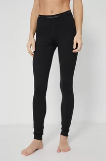Spodnie sportowe damskie - Icebreaker legginsy funkcyjne wełniane kolor czarny - grafika 1