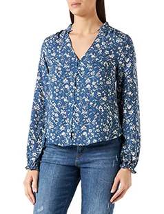 Springfield Damska koszula Blusa De Manga Larga Moss Fr, niebieski (Azul Medio)., 32 PL - Koszule damskie - miniaturka - grafika 1