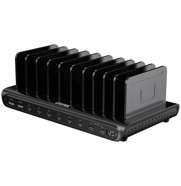Ładowarka Unitek Inteligentna 10-portowa stacja ładowania USB-A/USB-C 120W PD 3.0 P1230EBK01-EU