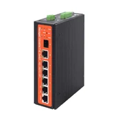 Switche - Wi-Tek WI-PMS305GF-I łącza sieciowe Zarządzany L2 Gigabit Ethernet (10/100/1000) Obsługa PoE Czarny, Pomarańczowy WI-PMS305GF-I - miniaturka - grafika 1
