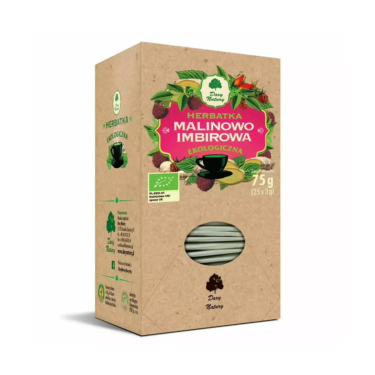 Dary Natury Herbata Malinowo - Imbirowa BIO fix 25*3g 34ANGMALIN