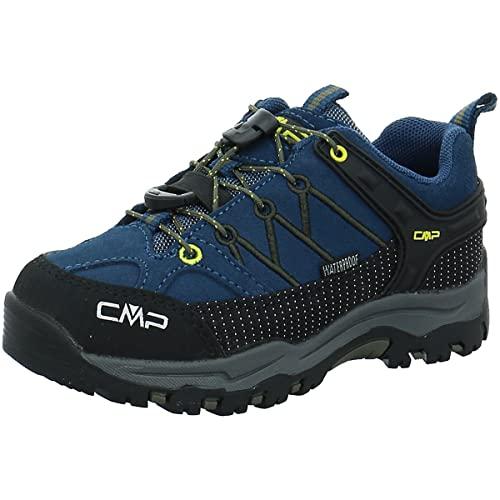 CMP Kids Rigel Low Trekking Shoes WP, buty unisex dla dzieci i młodzieży, Niebieski tusz żółty, 30 EU