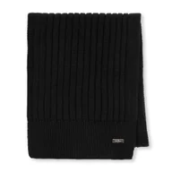 Apaszki i szaliki męskie - Damski szalik w poziome paski czarny - miniaturka - grafika 1