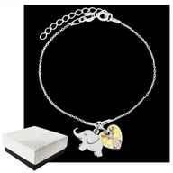 Biżuteria dla dzieci - Srebrna Bransoletka dla Dziewczynki Słonik ze Słonikiem Srebro 925 - miniaturka - grafika 1