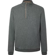 Bluzy męskie - Hackett London Bluza męska w jodełkę Hz, Brązowy (asfalt), 3XL - miniaturka - grafika 1